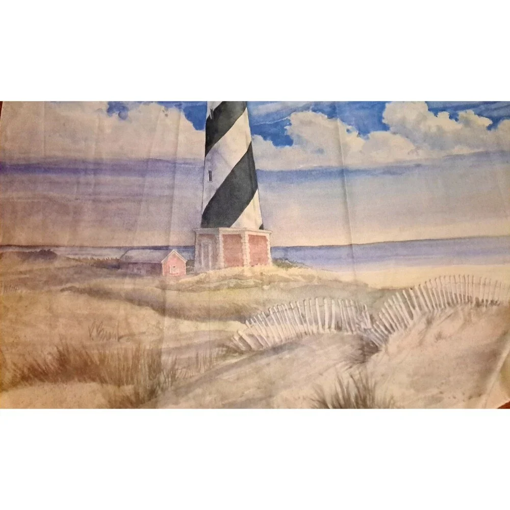 Lighthouse Fabric Shower Curtain Nautical Beach House Coastal Cottage Cape Cod